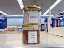 modern expressions candles on walgreens shelf
