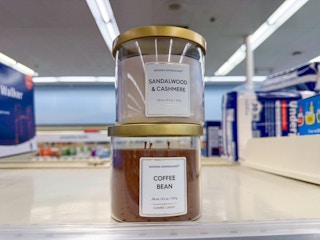 modern expressions candles on walgreens shelf
