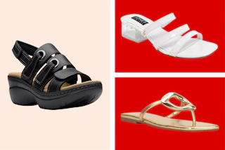 3 different styles of women's sandals