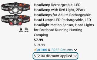 Staaricc Headlamp Rechargeable, LED Headlamp with Red Light, 2Pack
