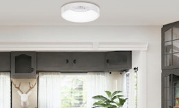 a ceiling light in a room 