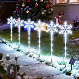 Solar Snowflake Pathway Lights 6-Pack