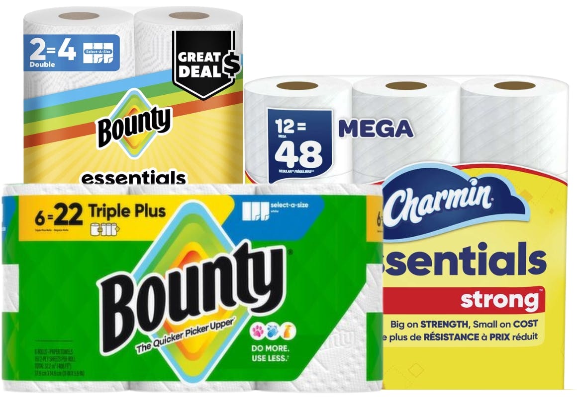 2 Bounty + 1 Charmin
