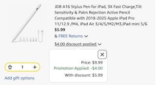 stylus pen Amazon receipt