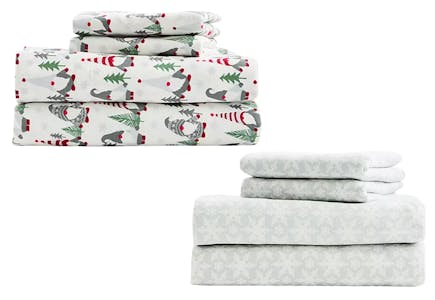 North Pole Flannel Sheet Set