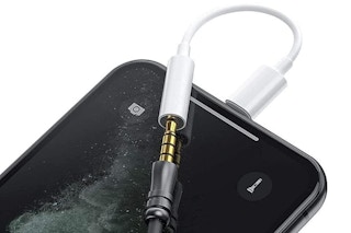 a headphone connecting to an adapter