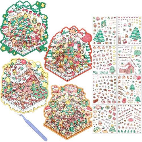 4 Sets 3D Scene Stickers