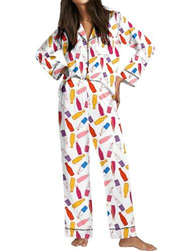 Ekouaer Women's Satin Pajama Set