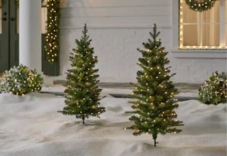 home depot prelit entryway tree set