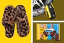 Women's slippers, tire pump & Keebler cookies