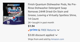 Amazon Finish Quantum Dishwasher Pods 2026 2