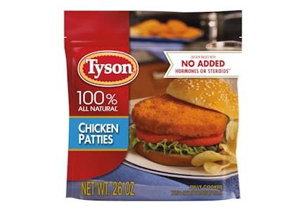 2 Tyson Fully Cooked and Breaded Chicken Patties