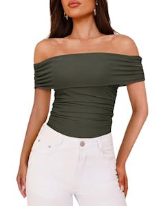 Women's Off Shoulder Mesh Bodysuit