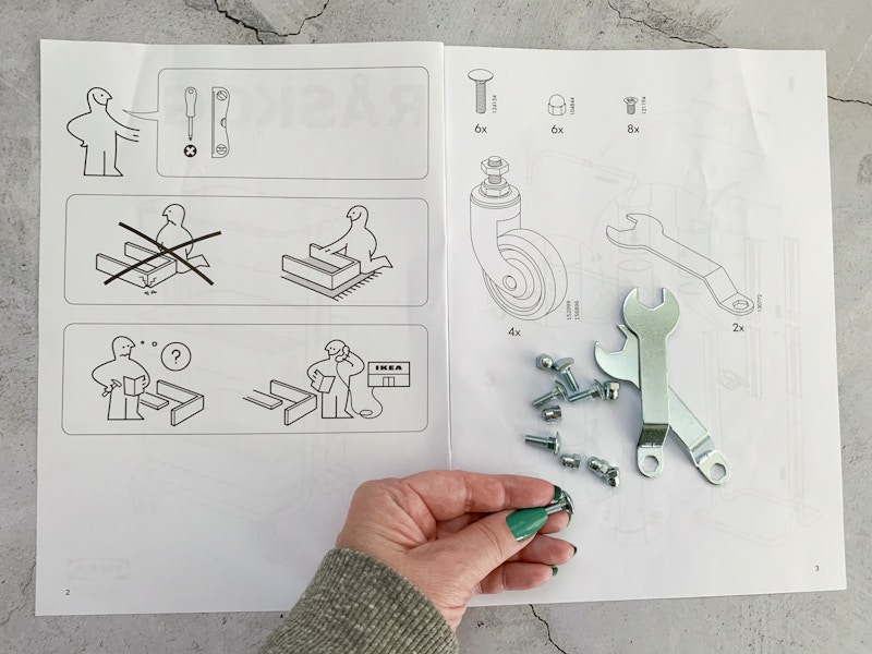 IKEA manual and parts for furniture