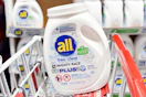 all free clear laundry detergent in a shopping cart