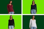 walmart time and tru long sleeve tee collage