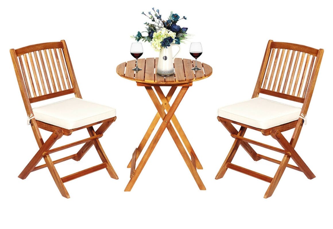 Folding Wooden Bistro Set