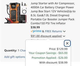 Jump Starter Tire Inflator