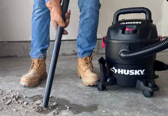 4-Gallon Husky Shop Vacuum, Only $25 at Home Depot card image