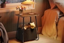 side table in a bedroom