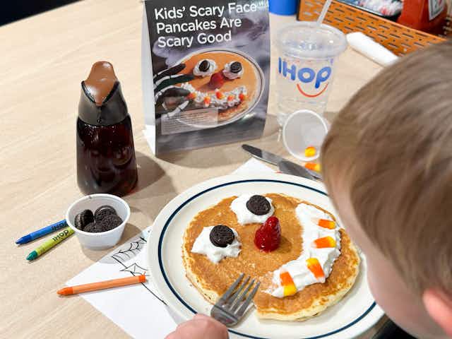 Free IHOP Scary Face Pancake for Kids With Adult Entree (Through Oct. 31!) card image