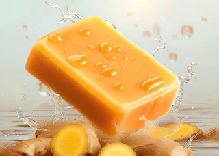 an orange bar of soap