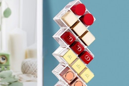 a lipstick organizer on a table