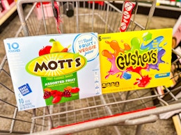 Score Mott's and Gushers Fruit Snacks for Only $2 Each at CVS card image