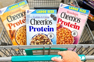protein cheerios at kroger in a basket