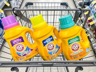 arm and hammer laundry detergent in shopping cart