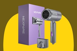 gray and purple ionic hair dryer