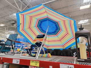 rainbow printed beach umbrella