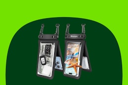 Waterproof Phone Pouch 2-Pack, $5.69 on Amazon card image
