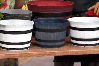 QVC Roberta's Whiskey Barrel Planters, 10 in, 2 ct