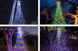 Christmas Lights B08NHD62SW in white, red-green, multi, and blue