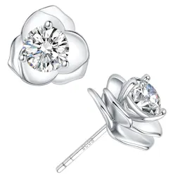 Moissanite Rose Stud Earrings