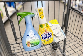 walgreens cart with mr clean and febreze items