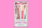 maybelline lifter gift set on pink background