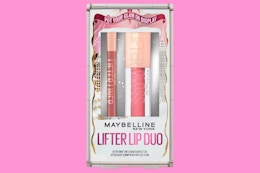 maybelline lifter gift set on pink background