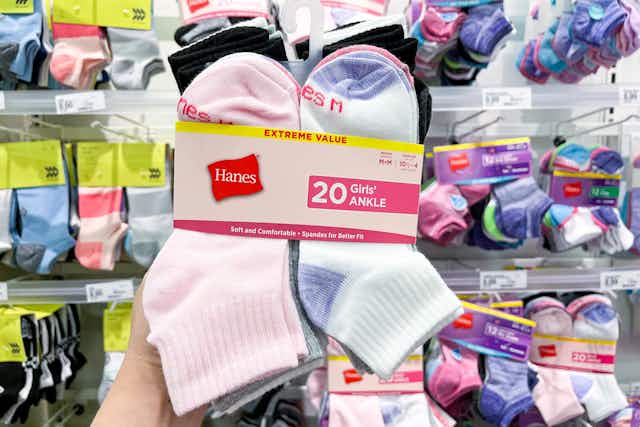 Hurry — Hanes Kids' Ankle Socks 20-Pack, Only $7.60 at Target (Reg. $15) card image