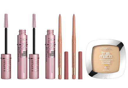 2 Maybelline + 3 L'Oreal Cosmetics