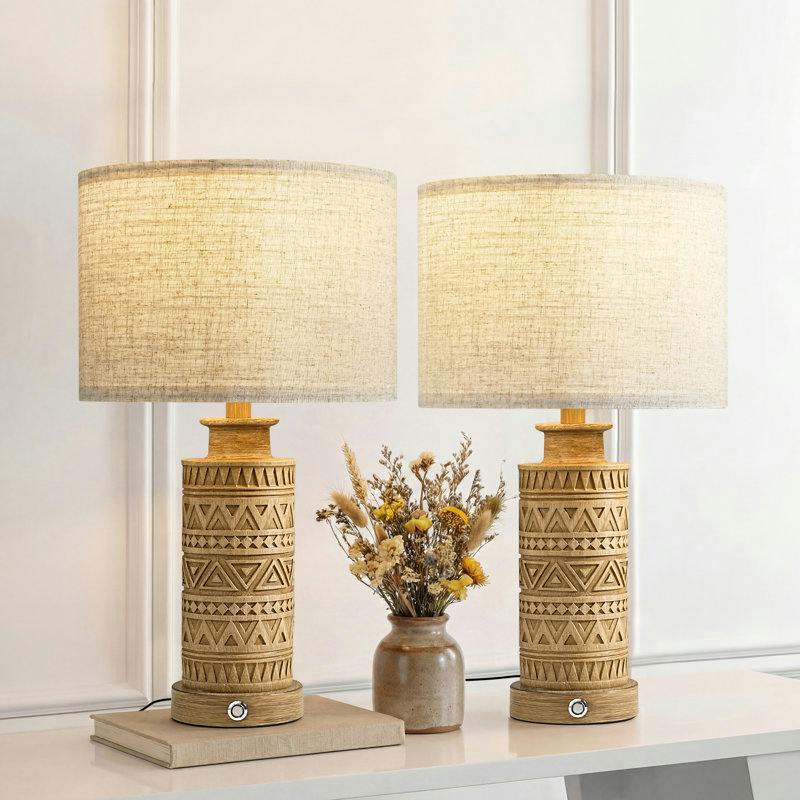 Union Rustic Dimmable Table Lamp Set