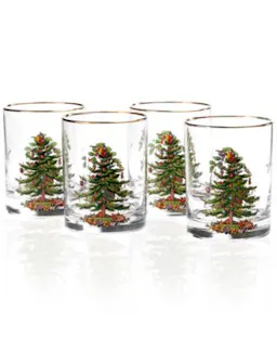 Christmas Tree Old Fashioned Glasses
