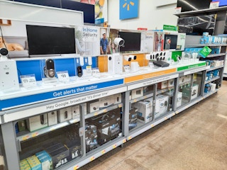 Security camera products on display at Walmart