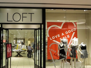 Loft retail clothing store, store front.