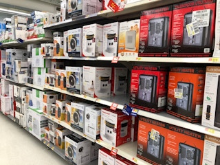 Space heaters in stores at Walmart