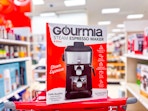 gourmia espresso maker sitting on a target cart