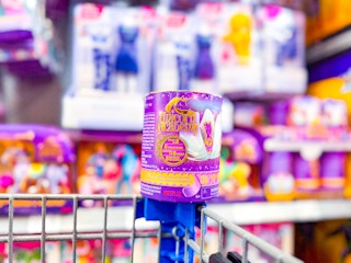 In-store photo taken of the Unicorn Academy Baby Unicorn Collectible Figure (on edge of Walmart shopping cart)