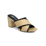 Women's Slide Raffia Block Heel Sandal