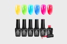 Beetles nail polish bottles on grey KCL template